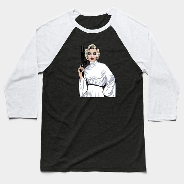 Princess Marilyn Monroe Organa Baseball T-Shirt by FanboyMuseum